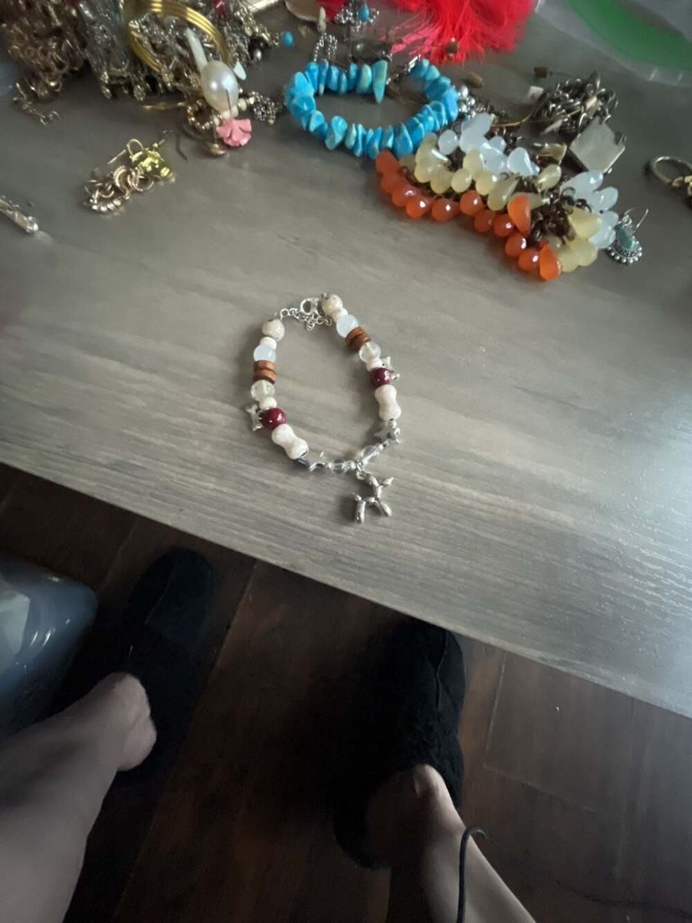 Unbranded Balloon Dog Charm Beaded Bracelet